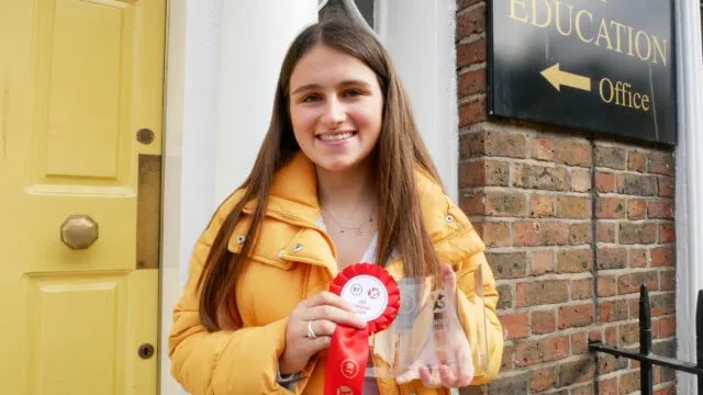Tara Berry with her award