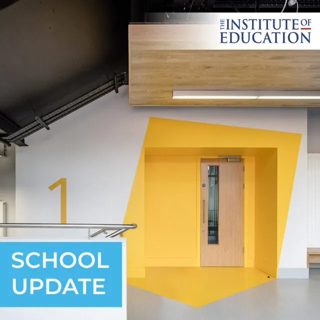 School Update, photo of a door to classroom