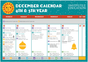 December calendar for 4th and 5th years page 1