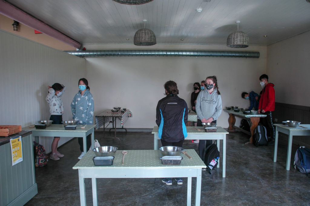 Students receiving baking lessons