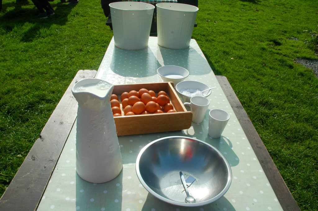 A table with baking ingredients
