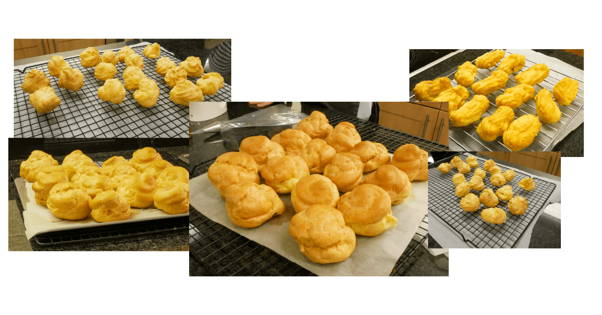 A collage of the pastries fresh off the oven