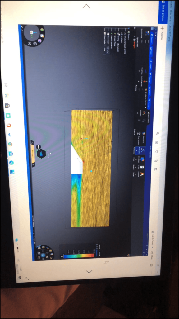 A photo of software the team is using