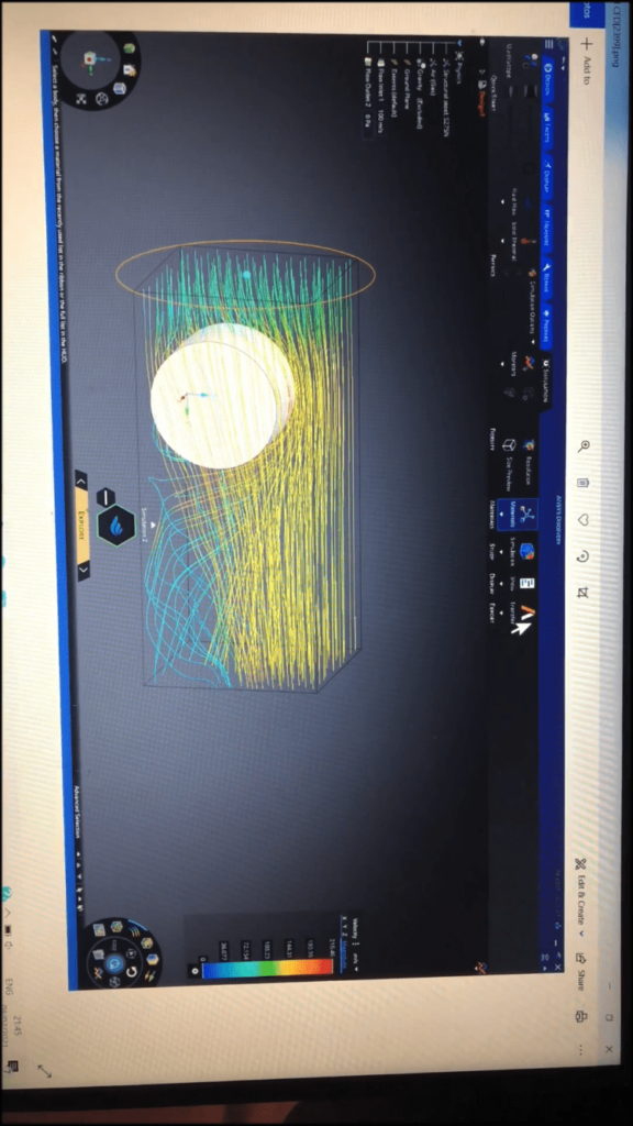 A photo of a air drag simulation