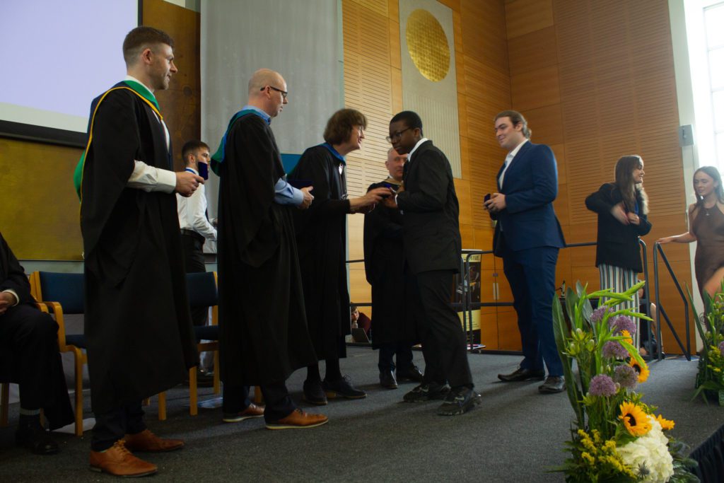 Group of students receiving qualification