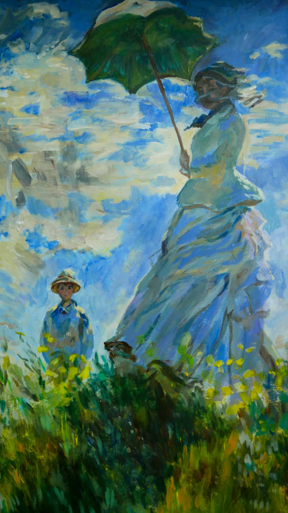 Student replica of "Woman with a Parasol – Madame Monet and Her Son"