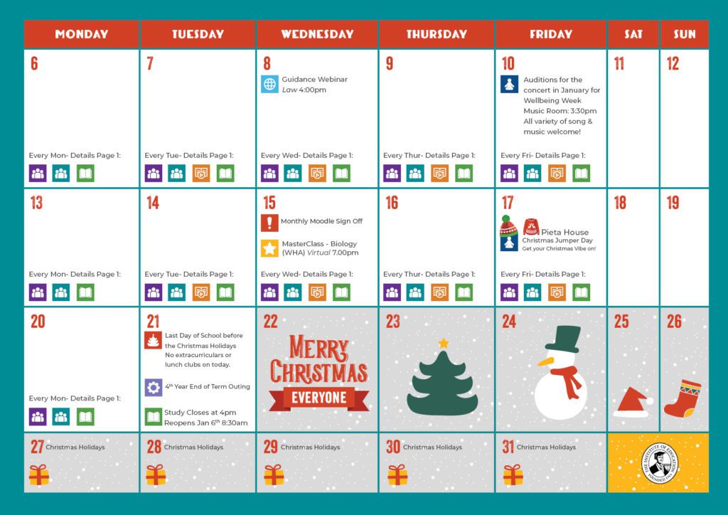 monthly-calendar-december-4th-&-5th-year2