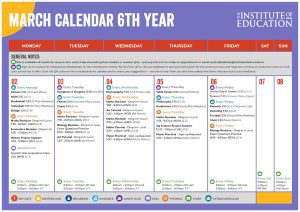 March Monthly Calendar 2026 6th Year Page 1
