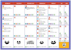 October monthly calendar 6th Year Part 2