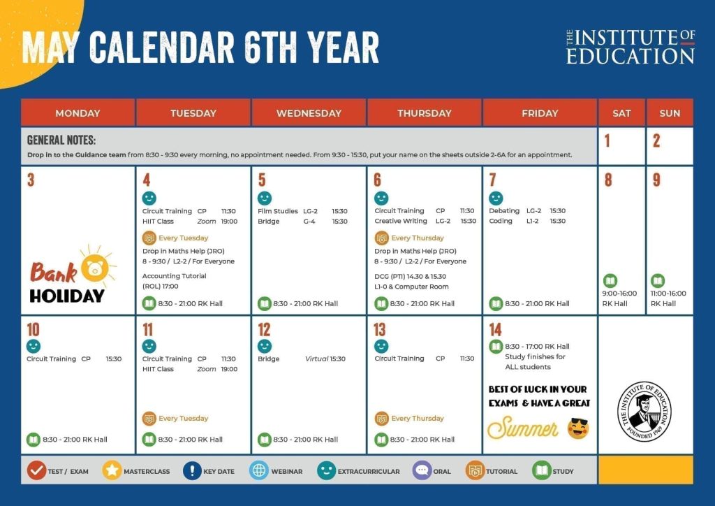 May Calendar 6th year 