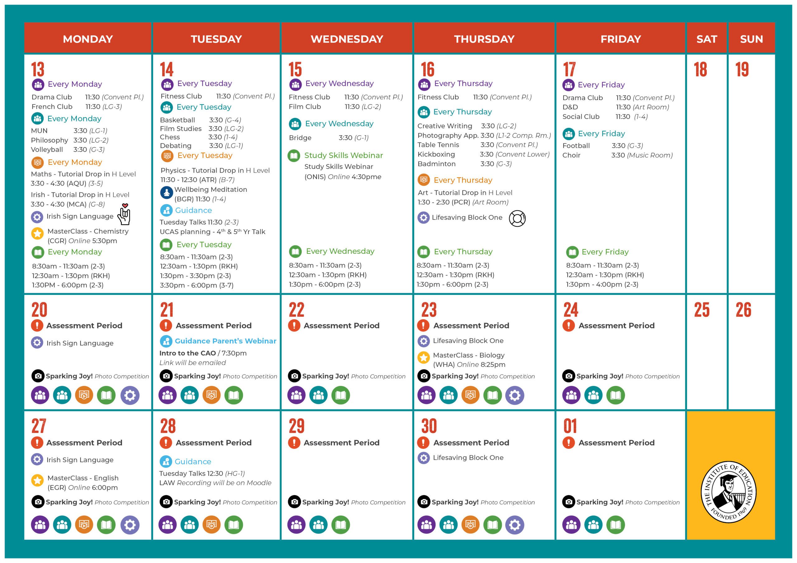 November calendar 4th and 5th year part 2