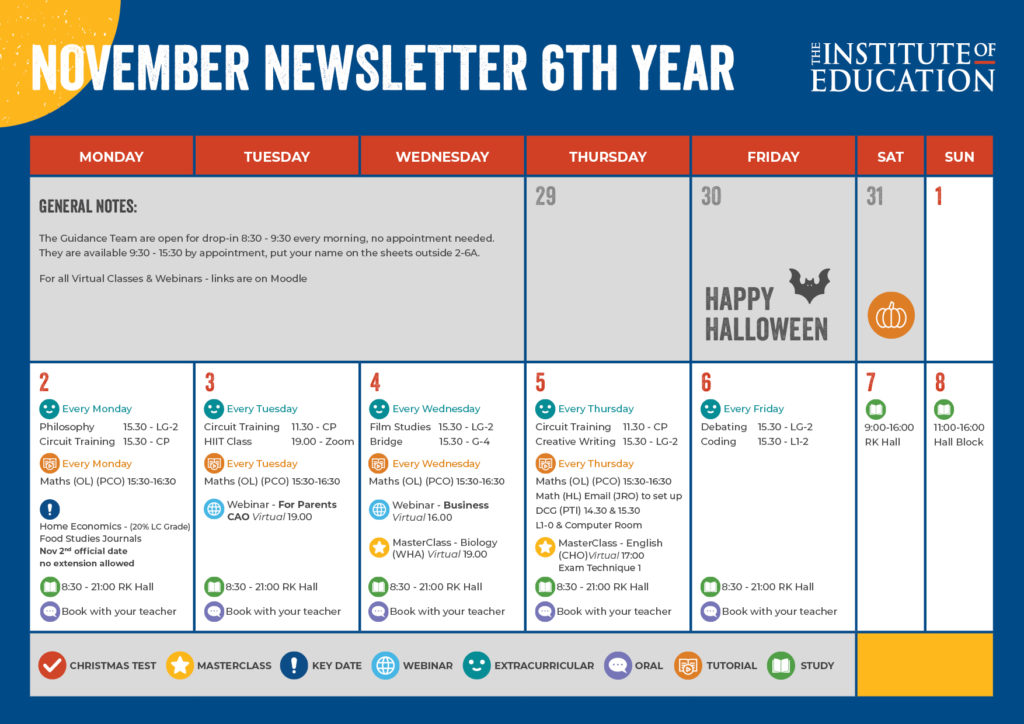 November newsletter 6th year part 1