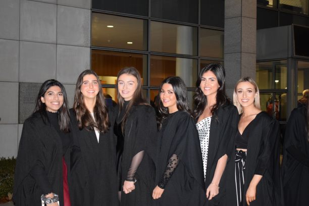 6 female students taking photo together
