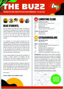 The Buzz Weekly Newsletter Week 1 page 1