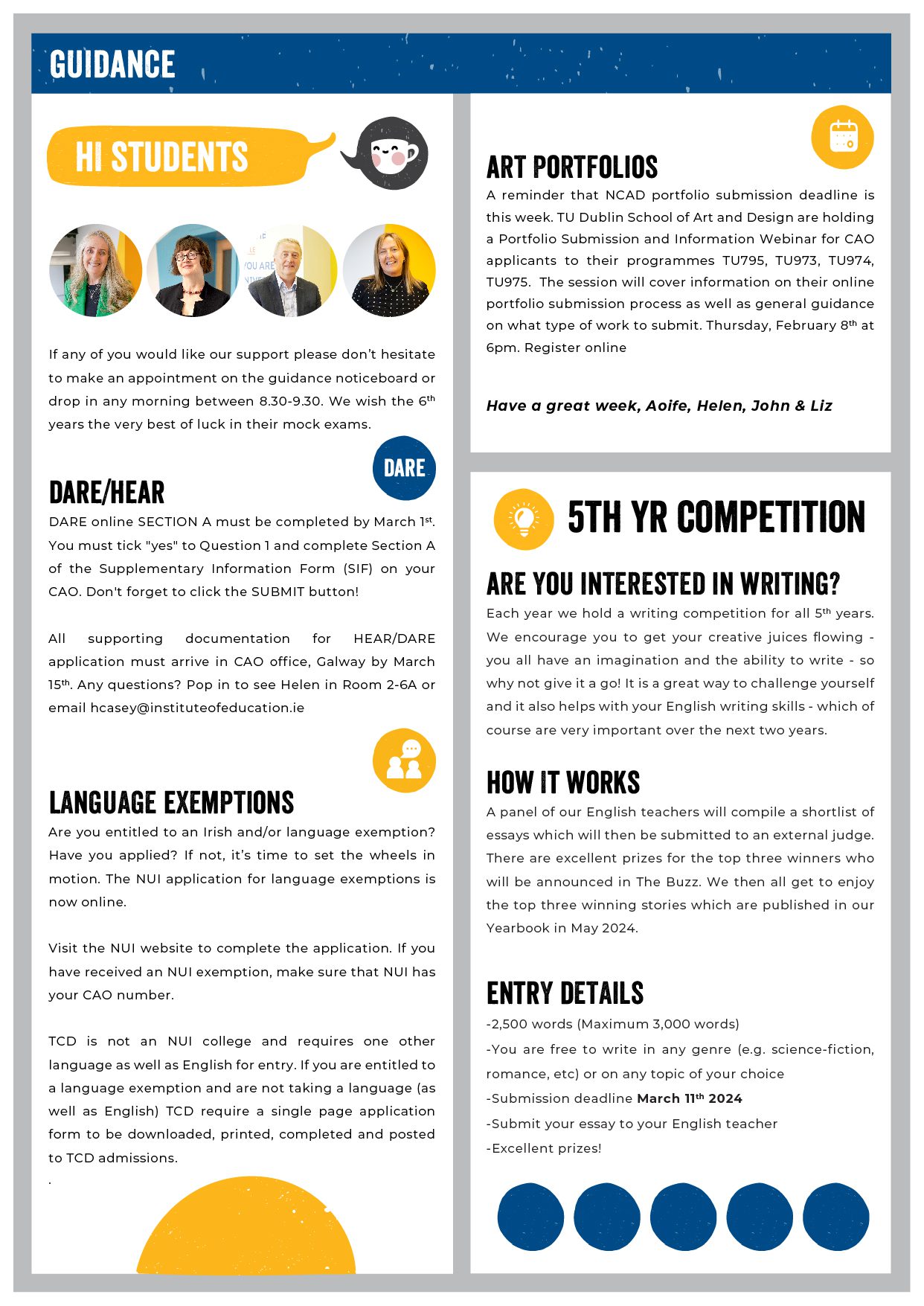 The Buzz newsletter at the Institute of Education Dublin