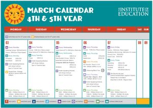 4th & 5th Year Monthly Calendar March 2025 Page 1