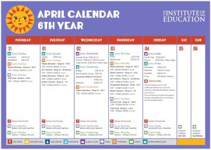 April Monthly Calendar 2025 6th Year Page 1