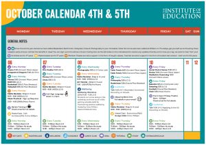 October Monthly Calendar 2025 4th & 5th Year Page 1