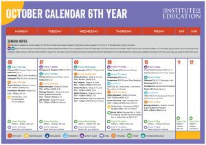 October Monthly Calendar 2025 6th Year Page 1